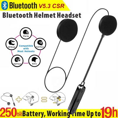 NYF Motorradhelm-Headset, kabelloser Bluetooth-Kopfhörer BT 5.3 mit Headset-Stereomusik, A2DP-Lautsprecher, funktionierte 19 Stunden ununterbrochen