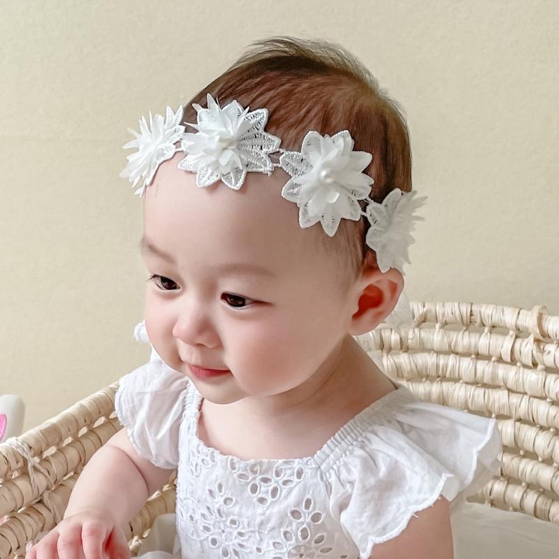 Lace Florwers Baby Girls Headbands Elastic Princess Girl Hair Bands  Bowknot Cute Infant Headwear Accessories