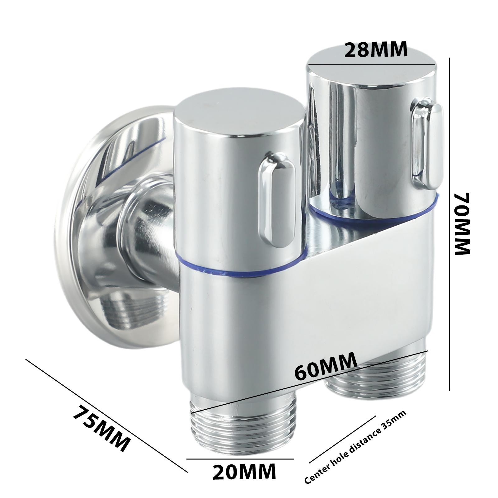 

Triangle Valve Angle Valve 1 In Two Out Double Control G1/2 Triangle Valve Into The Wall Silver Color 60x70x75MM China Mainland