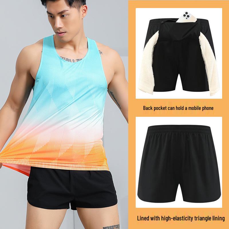 Unisex Quick-Dry Track & Field Running Vest Set for Marathon, PE Tests, Competitions & Training