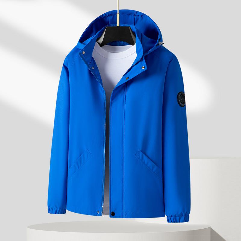 

Men s Plus Size Windproof Waterproof Jacket - Lightweight, Versatile Long Sleeve for Spring and Autumn. XL синий
