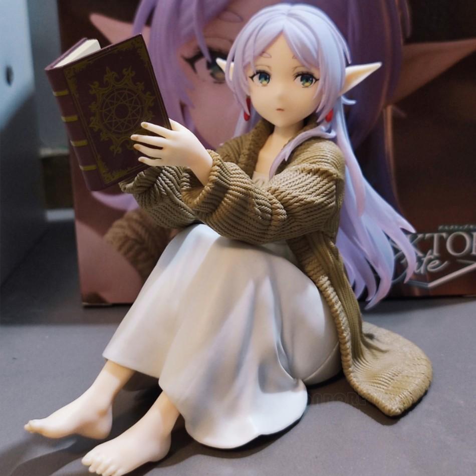 New  frieren beyond the end of the journey anime figure frieren reading action collectible pvc models statue brithday gifts