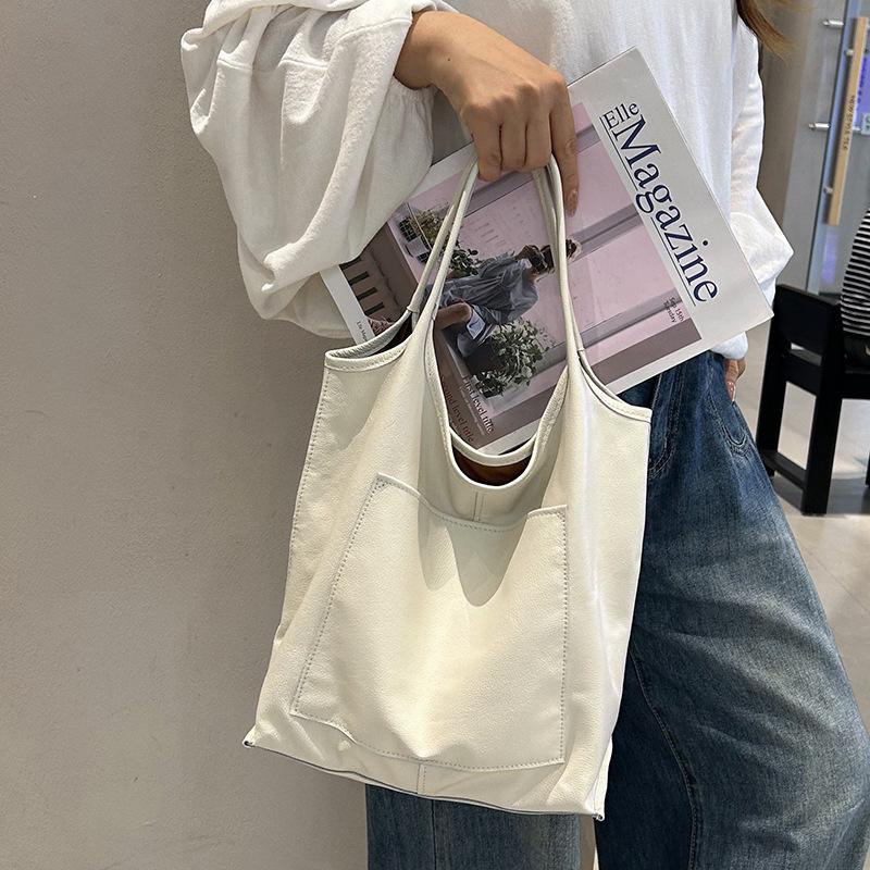 Leisure Large-capacity Tote Bag, Fashionable Cowhide Shopping Bag, Crossbody Bag for The Arm, Women's Bag