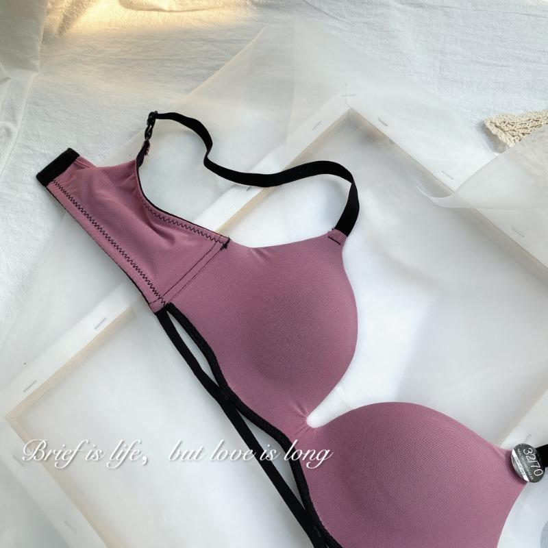 Seamless Wireless Push Up Bra Ribbed Invisible Bra For Women