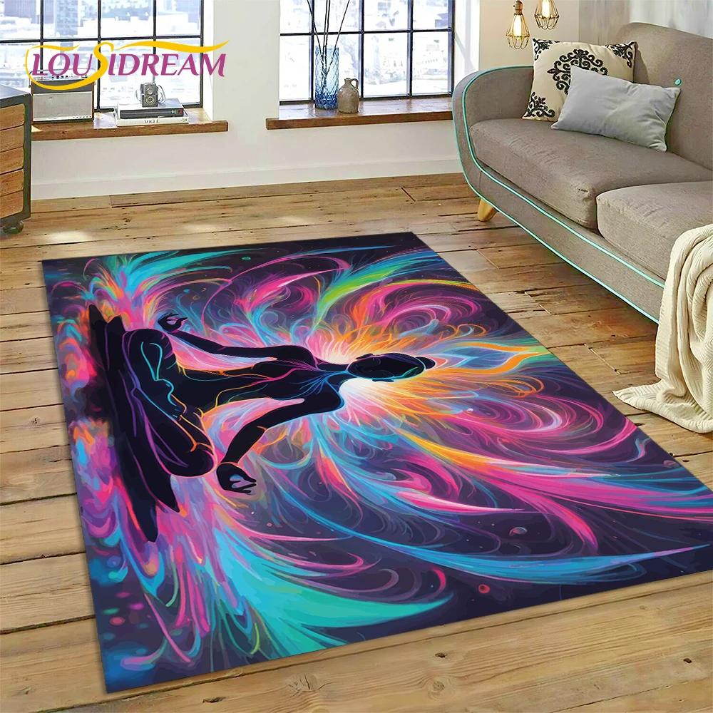 3D Yoga Meditation Rainbow 7 Chakra Carpet Rug for Bedroom Living Room Home Sofa Decoration,Children Game Large Decor Floor Mat
