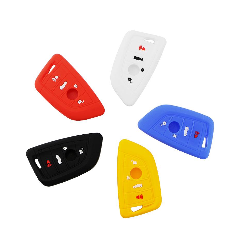 Silicone Car Key Cover Case 3 Buttons Fit For Bmw 1 2 5 Series 218I X1 F48 X5 X6 F15 Smart Remote Car Key Case Shell Accessories
