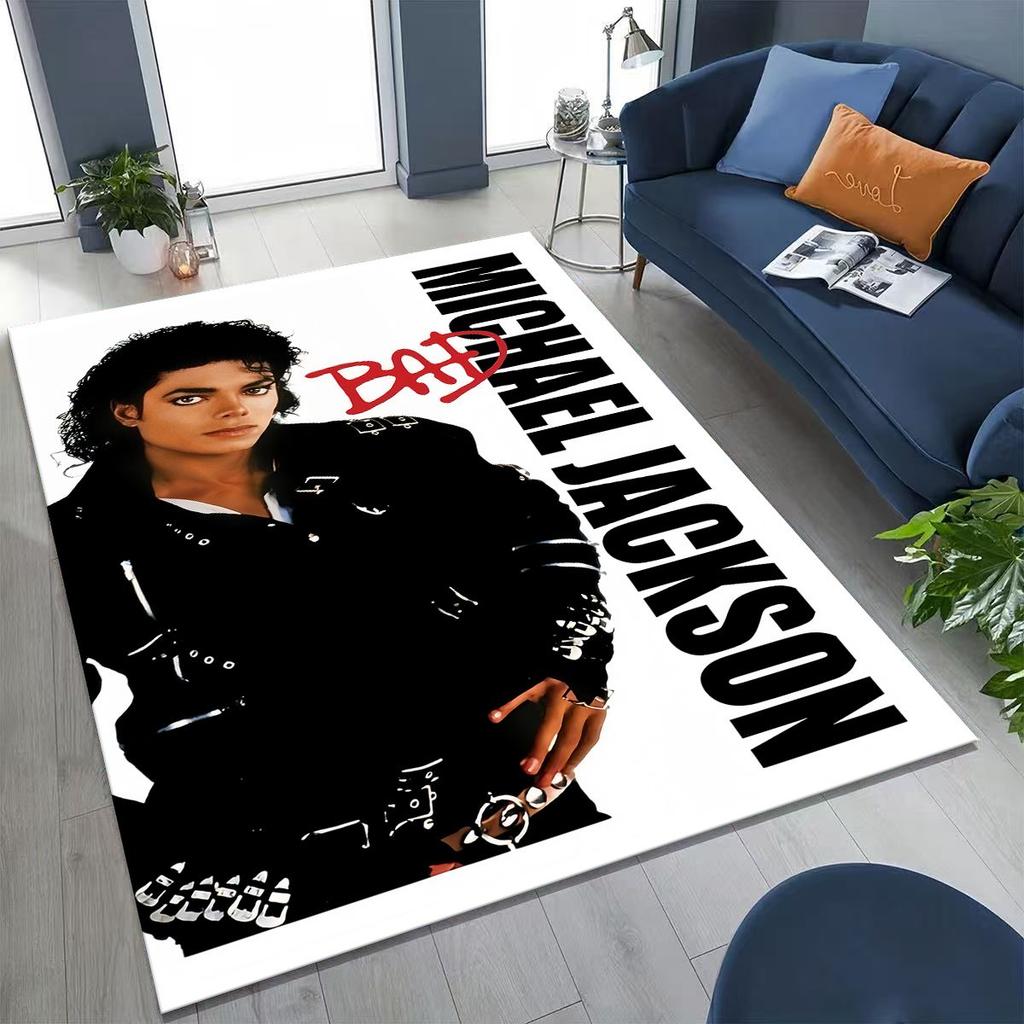 Fashion MJ Michael Jackson King of Pop Art Rug for Bedroom Living Room Sofa Home Doormat Decor, Large Kids Non-slip Floor Mat