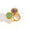 French Vintage Natural Stone Titanium Steel Ring For Women With Cat Eye Effect And Geometric Design