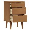 Nightstand MOLDE Brown 40x35x65 cm Solid Pine Wood