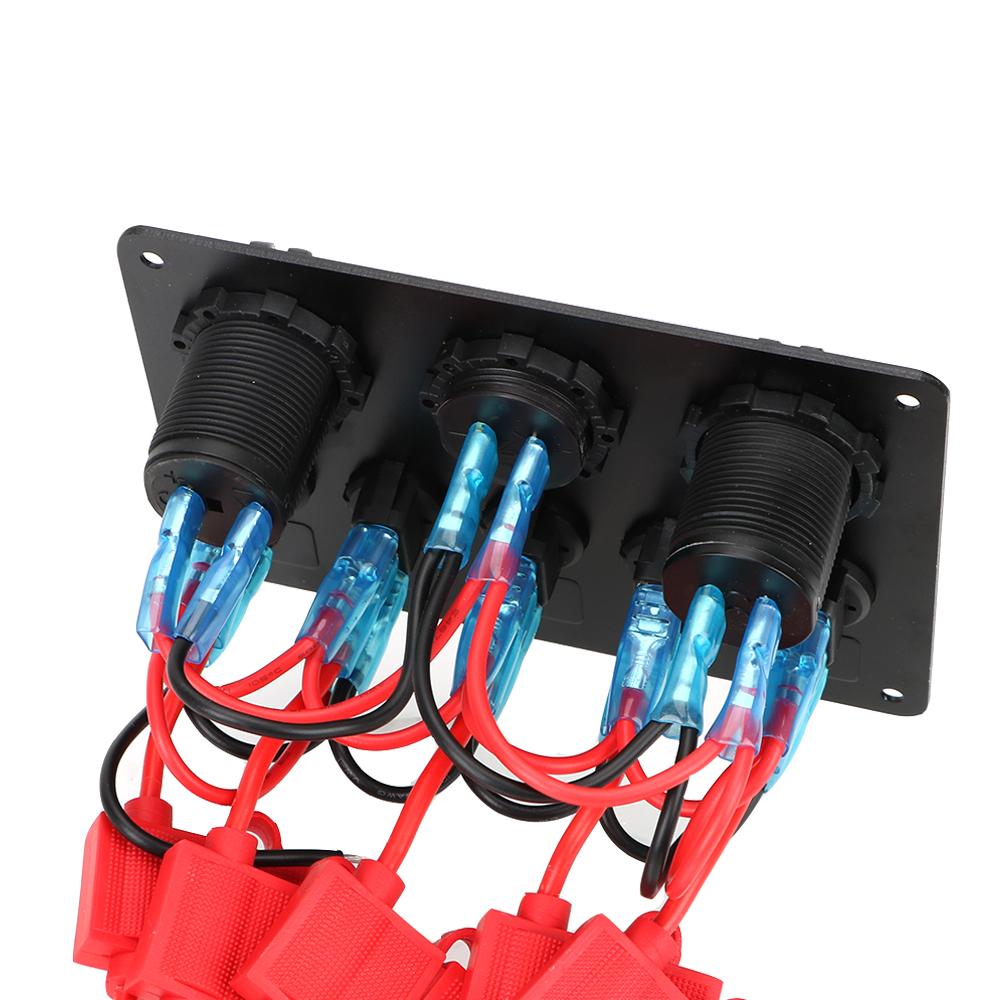 12V 24V 5 Button LED Switch Panel Light Toggle USB Chargers 3.0 Volt Gauge For Car Marine Boat Truck Trailer Caravan Accessories