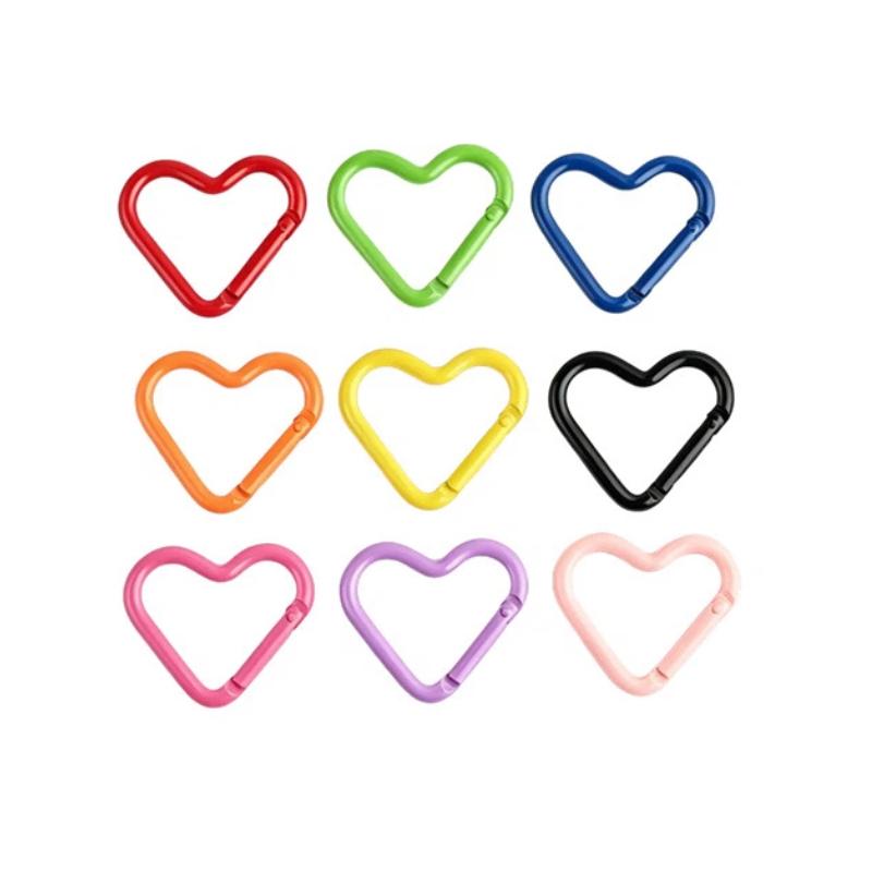 5Pcs New Heart Shaped Carabiner Hook Ring Keychain Keyrings Diy Jewelry Making Supplies Connector Buckles Accessories