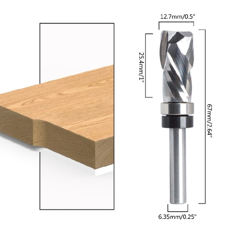 Flush Trim Router Bit 1-Inch Height/1/2-Inch Diameter Top Carbide Compression
