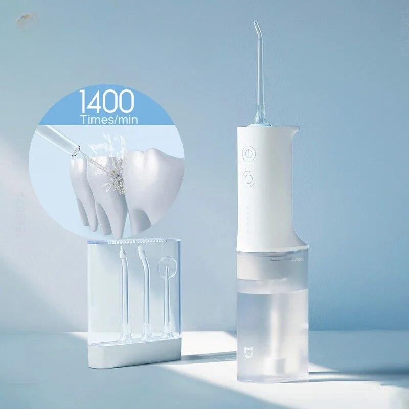 

Электрический ирригатор полости рта MEO701, 1400 раз/мин, портативный ультразвуковой аппарат для промывки зубов, очиститель зубов