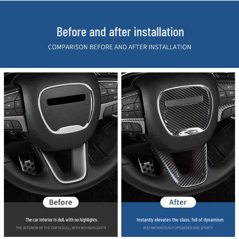 Samolepka na volant z uhlíkových vláken pro interiér Dodge Challenger 2015-2021