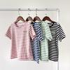 Children's Summer Striped Cotton T-Shirt - Short Sleeve, Breathable, Classic Round Neck
