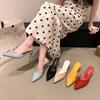 Pointed Slippers Fashion High Heels Bag Head Half Drag Sandals 2025 Spring and Summer New Korean Version Outer Wear Thin Heel Cool Slippers