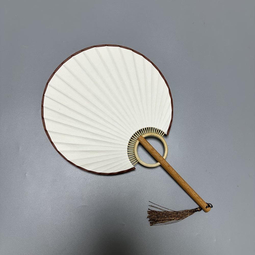 Vintage Chinese Style DIY Fan Classical Round Fan Portable DIY Xuan Paper Fan  Room Decorations