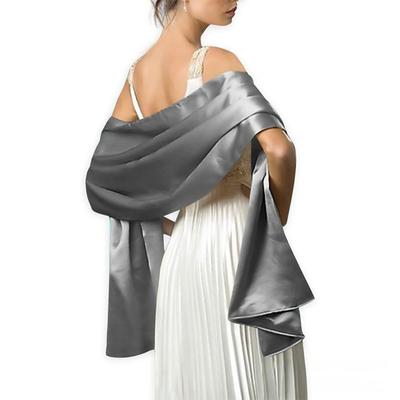 Xale de Cetim para Dança de Casamento Mulheres Festa Noturna Banquete Baile Lenço Decorativo Estiloso Cor Sólida Decoração