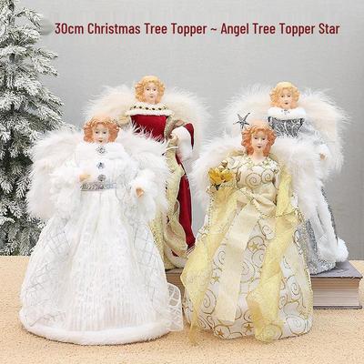 Baiyang Christmas Angel Wings Tree Topper Star Decoration
