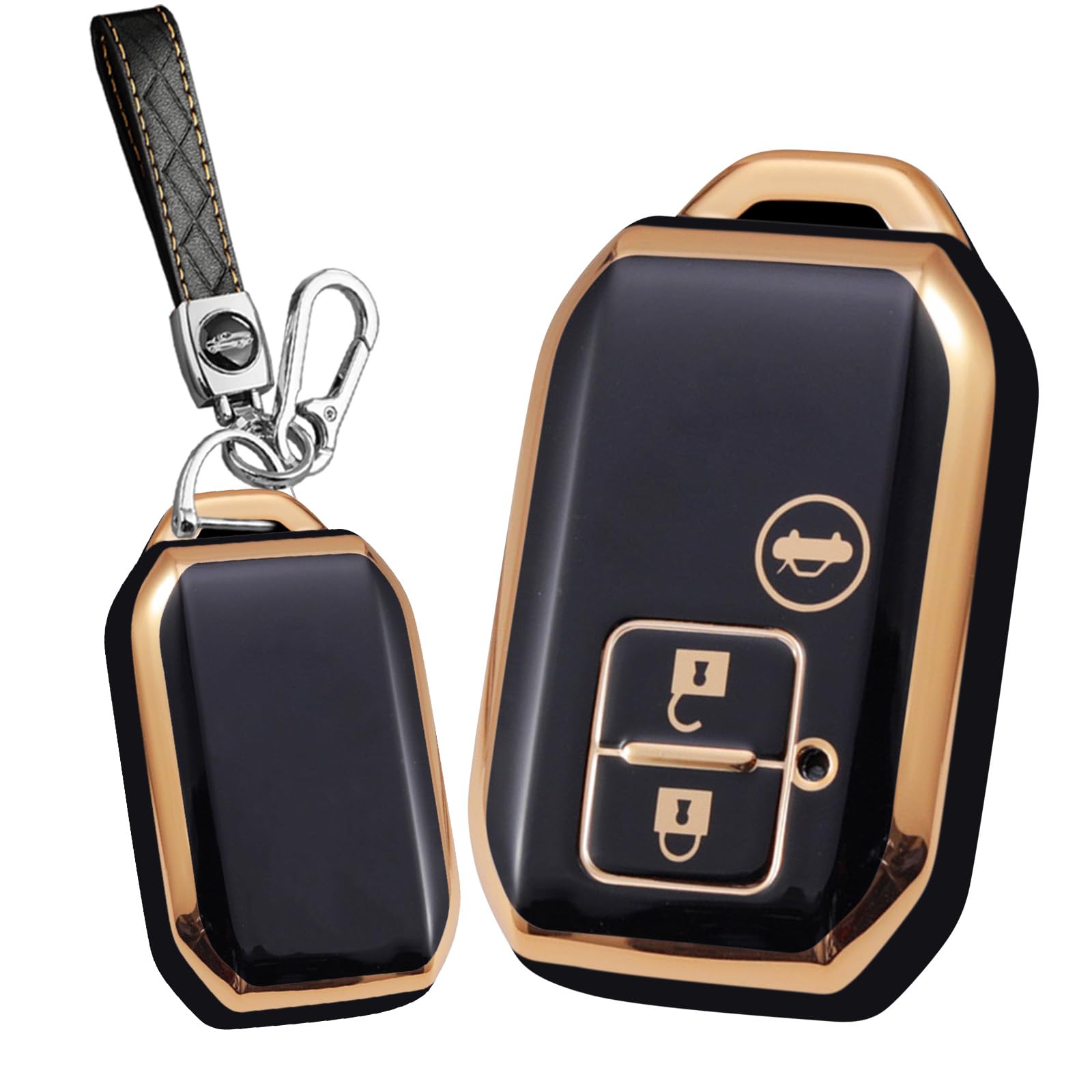 

[онтто] Чехол для ключа Suzuki, Силиконовый чехол для ключа, Материал ТПУ, Брелок для ключей, Jimny, Spacia, Hustler, Stingray, M чёрный