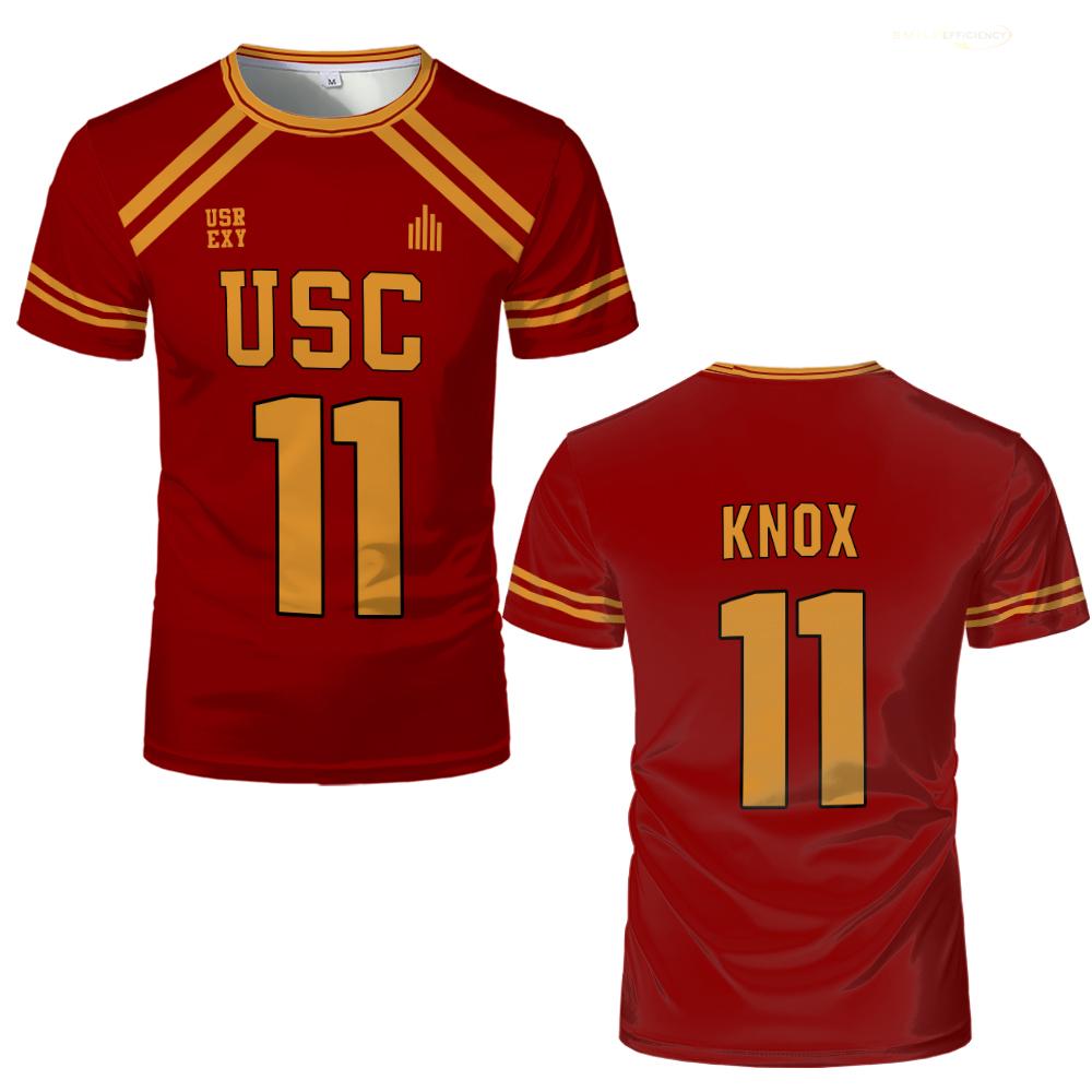 Alles für das Spiel The Foxhole Court Lacrosse Hockey Trikot USC Trojans Cosplay Uniform Herren Atmungsaktives Sport T-Shirt Kinder Tops 170 brown
