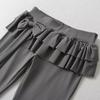 Low Waist Apron Skirt Flared Pants Ice Silk Bell-bottom Trousers Casual Pants for Women  Ladies
