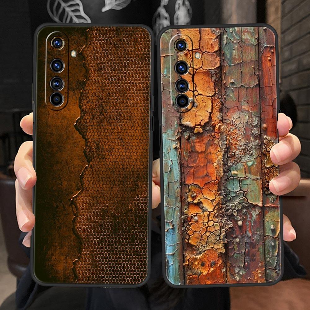 Vintage Industrial Style Rusty Case For Realme C67 C63 C55 C53 C35 C25 C21 GT 2 3 5 6 10 11 12 13 Pro Plus Soft TPU Phone Cover