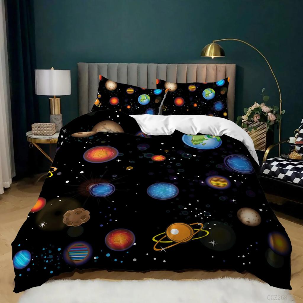 Galaxy Space Bedding Collections Kids FullQueenKing Size Blue Universe Adventure Stars Duvet Cover Collections For Boys Girls Teens Bedroom
