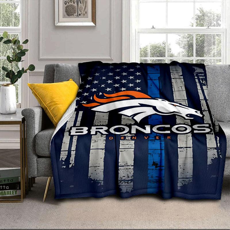 Coperta Portatile/Morbida Denver Broncos Coperta per Letto Adatta per Viaggi Campeggio Soggiorni Uffici Divani Regali per tifosi