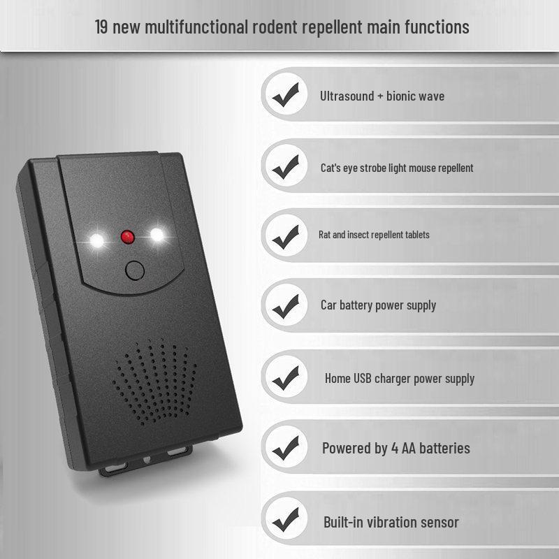 3-in-1 Cross-Border Car Microwave Electronic Mouse Repeller for Vehicles and Warehouses