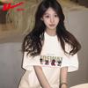 Warrior Women's Round Neck Pure Cotton Summer T-Shirt with Cartoon Print