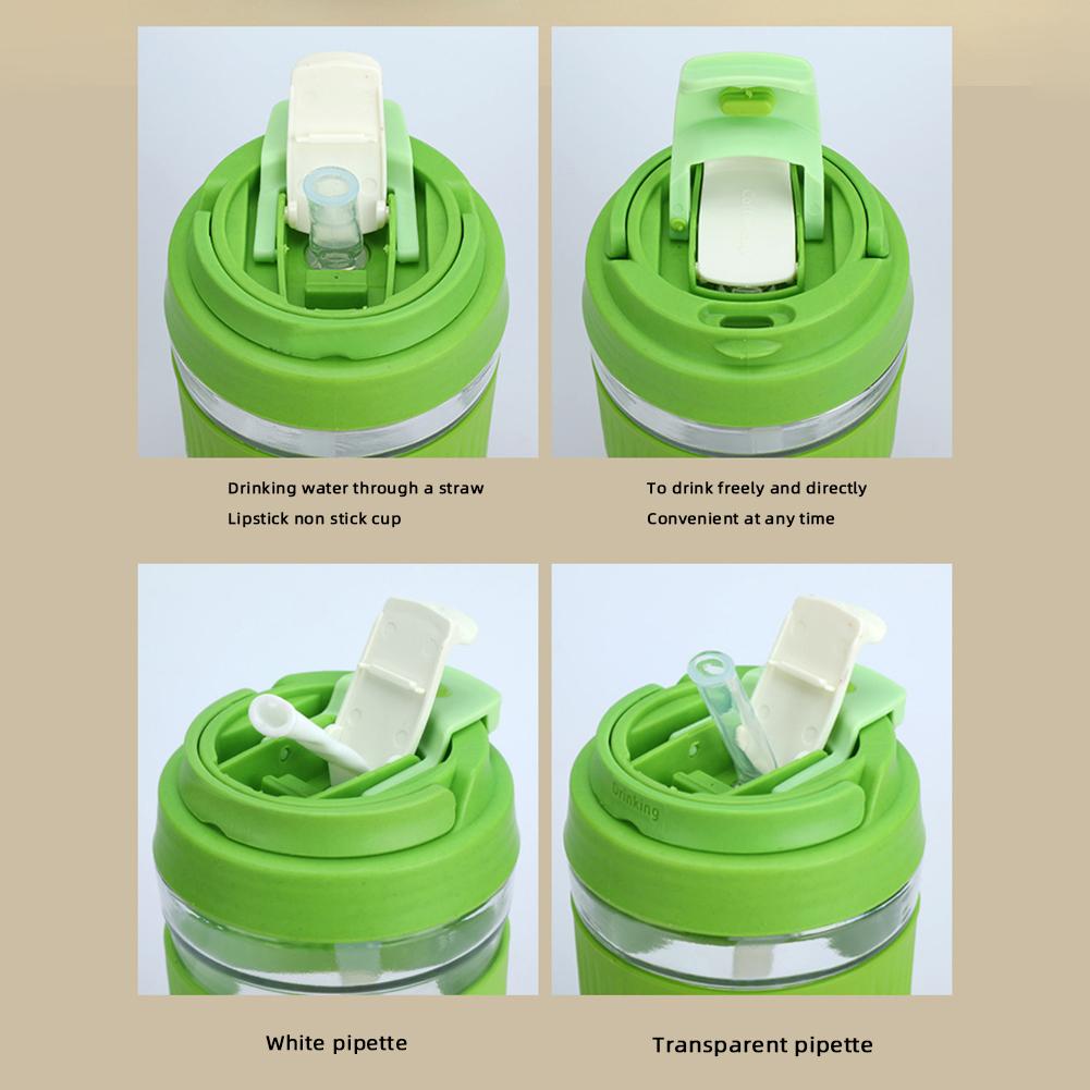 400ML/500ML Glass Water Bottle Transparent Milk Juice Cup Outdoor Portable Leakproof Drinkware Tea Water Glass Bottle Drinkware