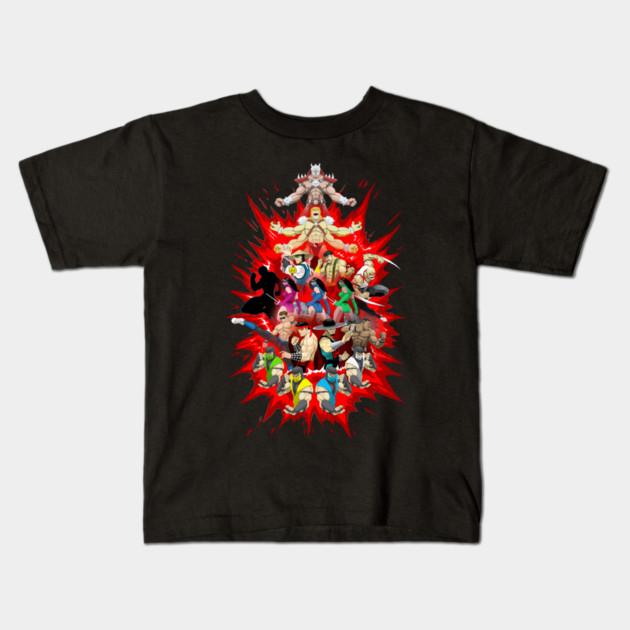 Boys Girls Soft Cotton Graphic Tees 90'S Mortal Kombat 2 T-shirt Breathable Daily School Wear Kids T-Shirts