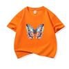 Kids Cotton T Shirt Colorful Floral Pattern Butterfly Print Crew Neck Short Sleeve Tee Casual Boys Girls Summer Tops
