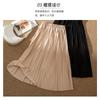 Spring Autumn Preppy Style Elegant Fashion Pleated Skirt Women Elastic Waist Solid Temperament All-match Skirts