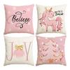 1/4Pcs Christmas Pillow Cover, Pink Printed Cushion Cover, Farmhouse Decorative Sofa, Christmas Decoration (Without Pillow Core)