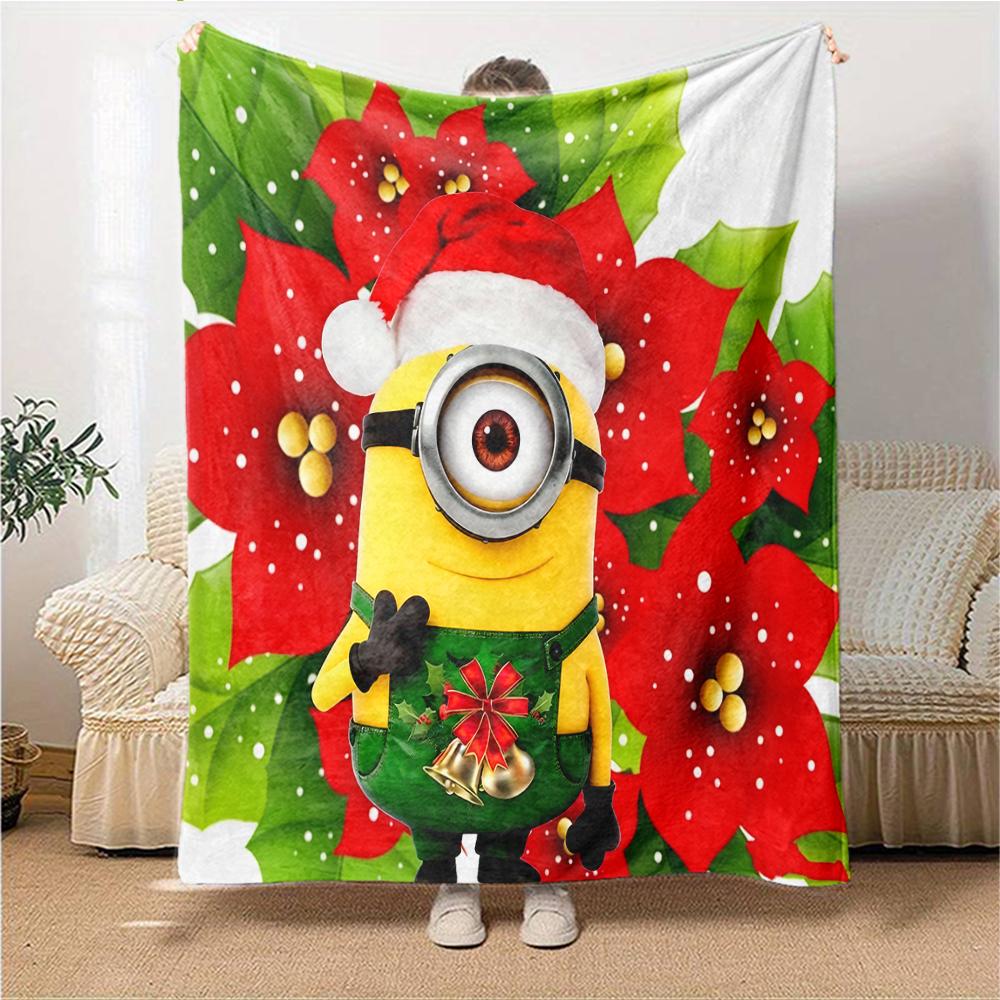1Pc Holiday Gnomes Celebration Blanket Soft Throw Blanket For Home Bedroom Bed Sofa Travel Office Solid Christmas Blanket
