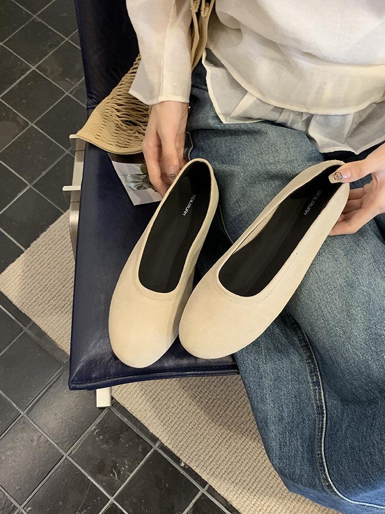 Soft-soled French Single Shoes Women's 2025 Autumn Fashion Flat-soled Evening Shoes with Skirts Mary Jane Doudou Shoes Tide