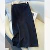 Women's Gray Polka Dot Wool A-Line Hip-Hugging Midi Skirt - Autumn/Winter 2025 Collection