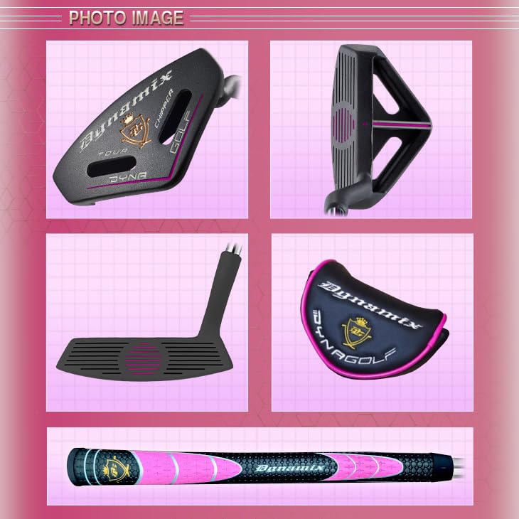 Dynagolf Dynamics Tour Chipper 33 inches Loft Angle 32 degrees Steel Shaft Large Diameter Grip Dynagolf Tour Chipper Lady Day White Pink Cute Women's