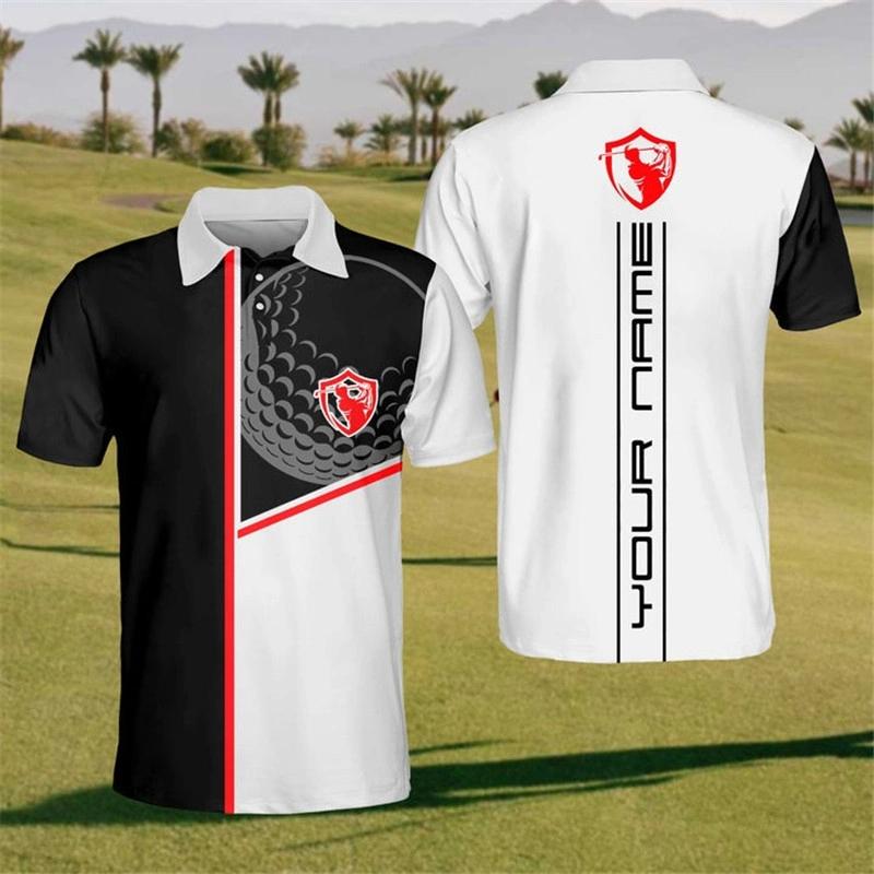 Funny Mens Golf Polo Shirts Fashion Trendy Short Sleeve 3D Printed Summer Polo Shirt Loose Breathable Lapel Button Tees Tops