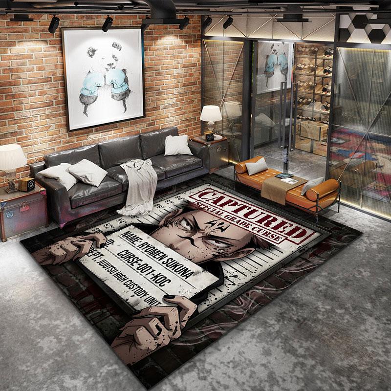 Jujutsu Kaisen Carpet Rug For Living Room Bedroom Home Sofa Decoration Kids Play Nonslip Floor Mat