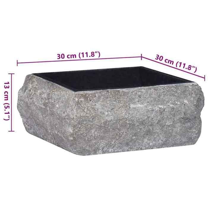 Lavabo en marbre noir - vidaXL - 30x30x13 cm - Fait main et facile à nettoyer