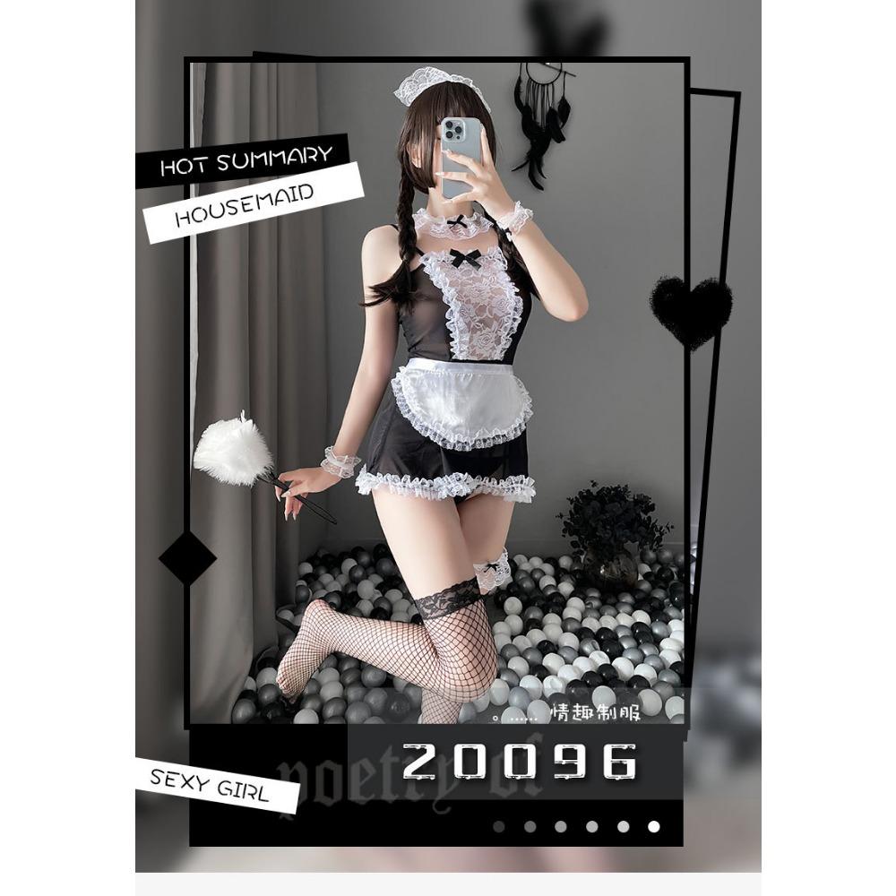 Sexy Lingerie Sexy Maid Seduction Pajamas Passion Flirting Sexy Clothes Suit Maid One Piece with Hair