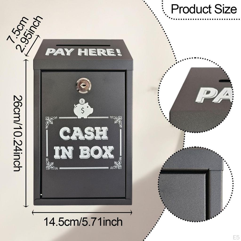 Kilitli ve Anahtarlı Para Toplama Kutusu, Güvenli Para Yatırma