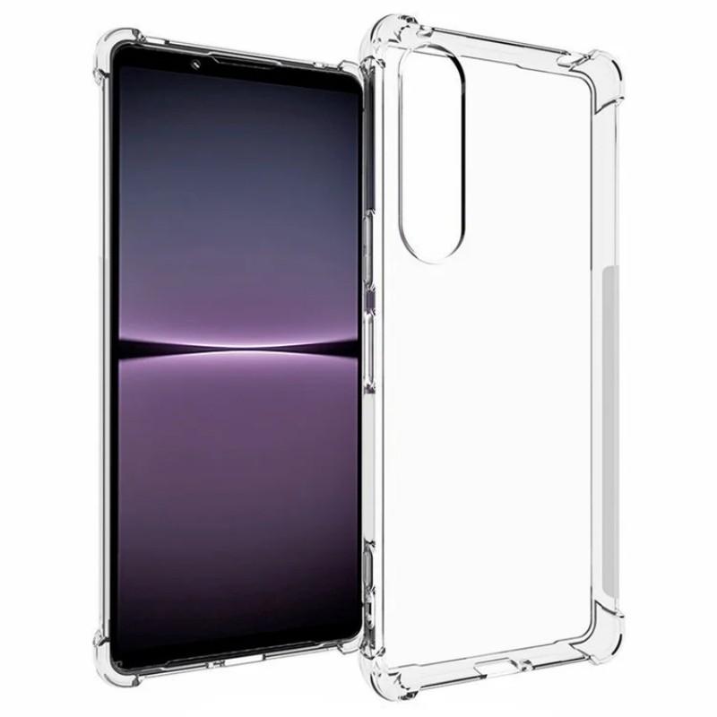 For Sony Xperia 1 V Back Cover WANLONFENG TM Series 2.0mm Clear TPU Phone Case (Big Lens Hole)