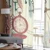 Vintage Pocket Watches Feathers Sheer Curtains for Living Room Transparent Tulle Window Curtain Bedroom Kitchen Veil Drapes