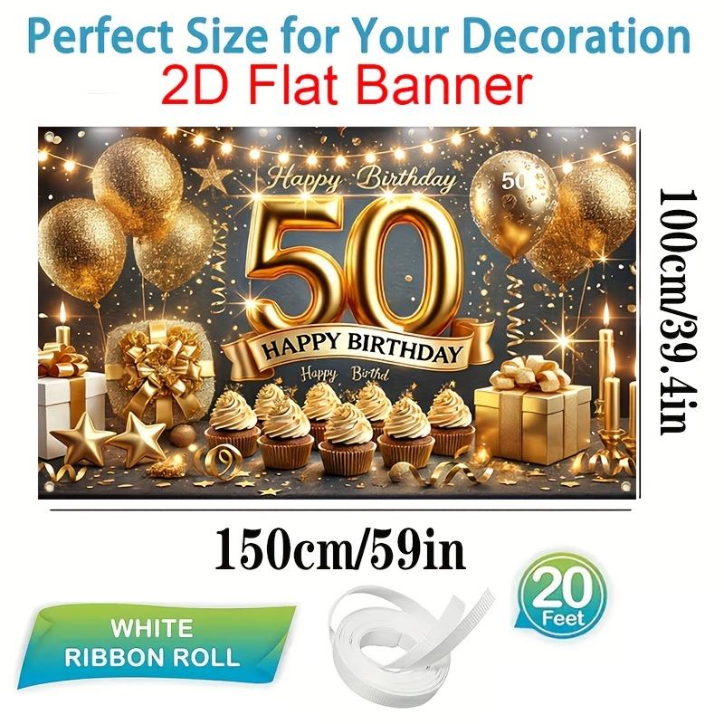2D flaches Banner 1 Stück 50. Geburtstag Partybanner speziell für die 50. Geburtstagsfeier entworfen