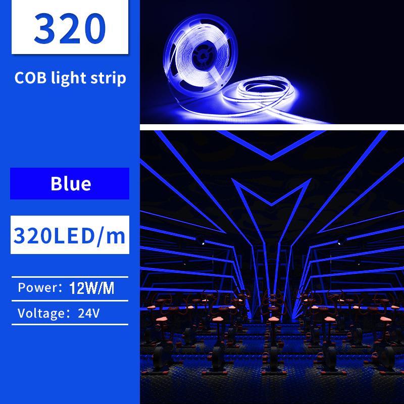 5m/10m/Lot FCOB LED Strip Lights High Density Flexible COB DC24V RA90 Bule Red Green Pink 3000K 4000K 6000K LED Tape Decoration