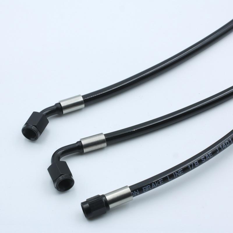 Part2 Black 3AN -3 Stainless Braided Brake Line Clutch Flexible Tube Fuel Turbo Hose Freno Tubi Universal Hydraulic -03 Hose